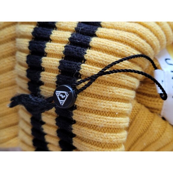 UNIF Women's Yellow Badsport Turtleneck Sweater L Stretchy Ribbed Rainbow Tag St - Picture 6 of 7